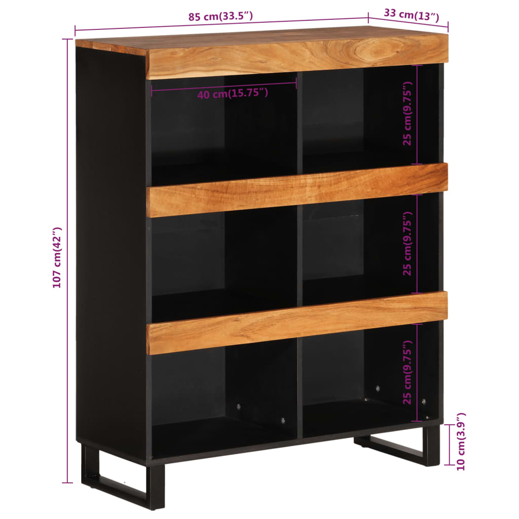 vidaXL Side Cabinet 85x33x107 cm Solid Wood Acacia