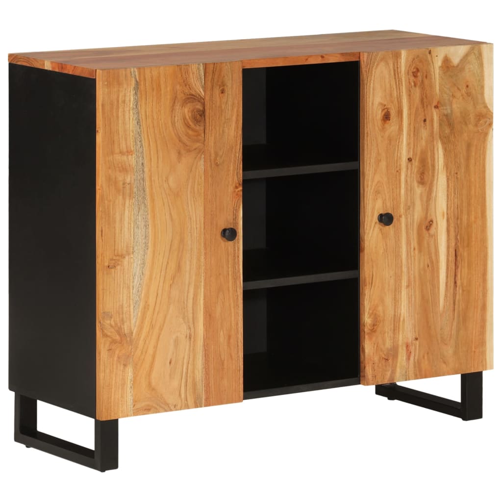 vidaXL Sideboard with 2 Doors 90x33x75 cm Solid Wood Acacia