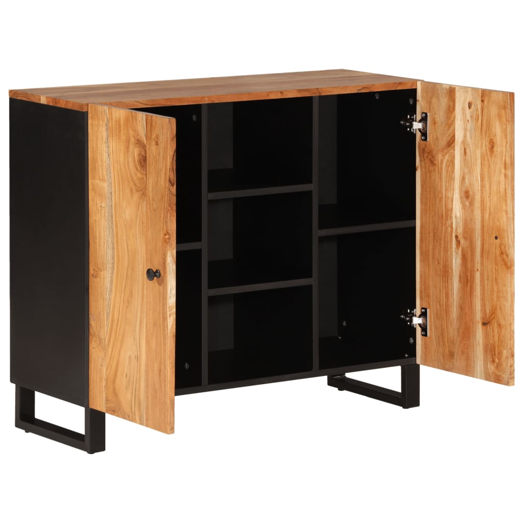 vidaXL Sideboard with 2 Doors 90x33x75 cm Solid Wood Acacia