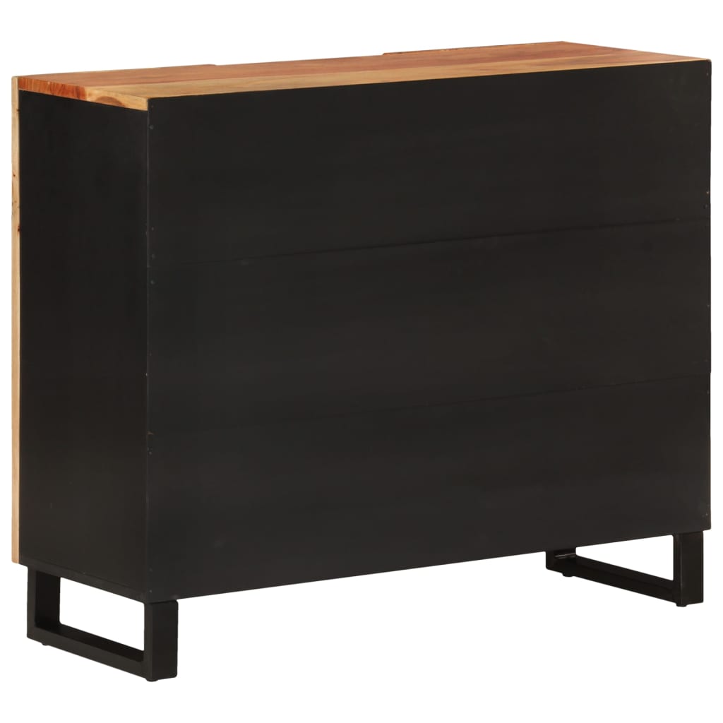 vidaXL Sideboard with 2 Doors 90x33x75 cm Solid Wood Acacia