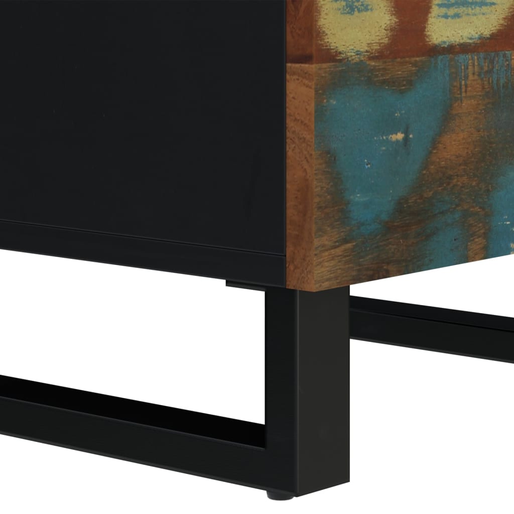 vidaXL Highboard with 3 Doors 40x33x110 cm Solid Wood Reclaimed&Iron