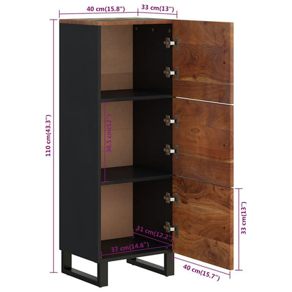 vidaXL Highboard with 3 Doors 40x33x110 cm Solid Wood Reclaimed&Iron