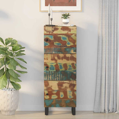 vidaXL Highboard with 3 Doors 40x33x110 cm Solid Wood Reclaimed&Iron