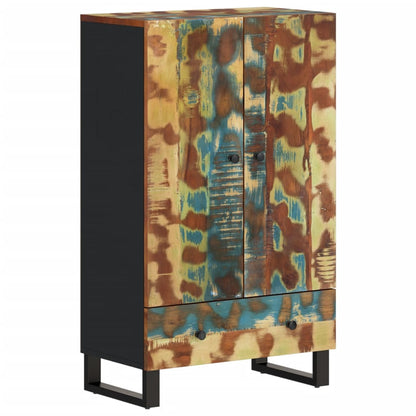 vidaXL Highboard with Drawer 60x33x100 cm Solid Wood Reclaimed&Iron