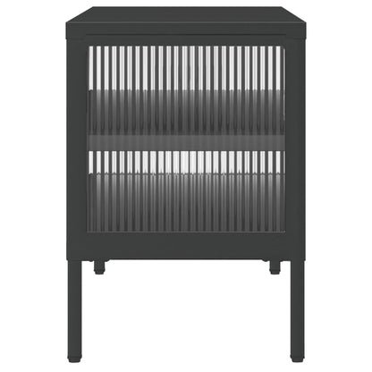 vidaXL TV Cabinet Black 105x35x50 cm Glass and Steel
