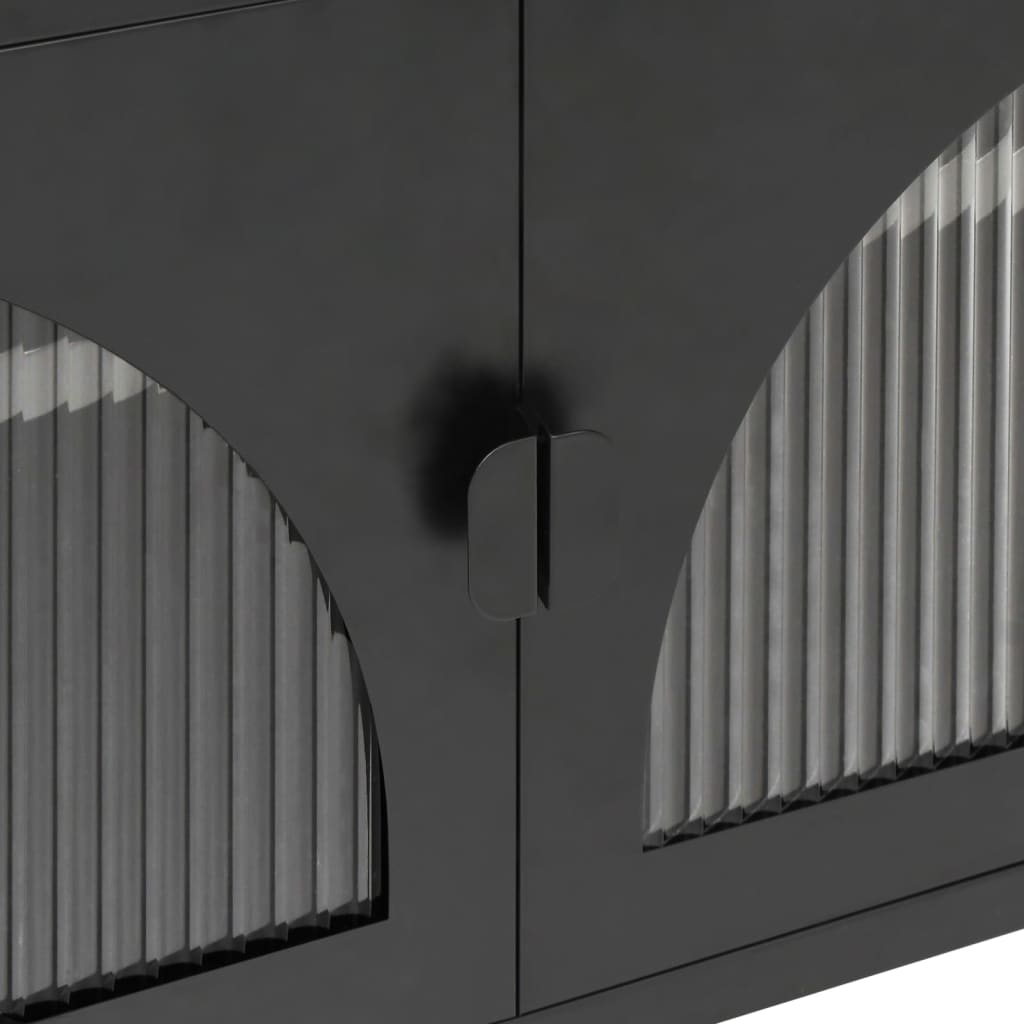 vidaXL TV Cabinet Black 105x35x50 cm Glass and Steel