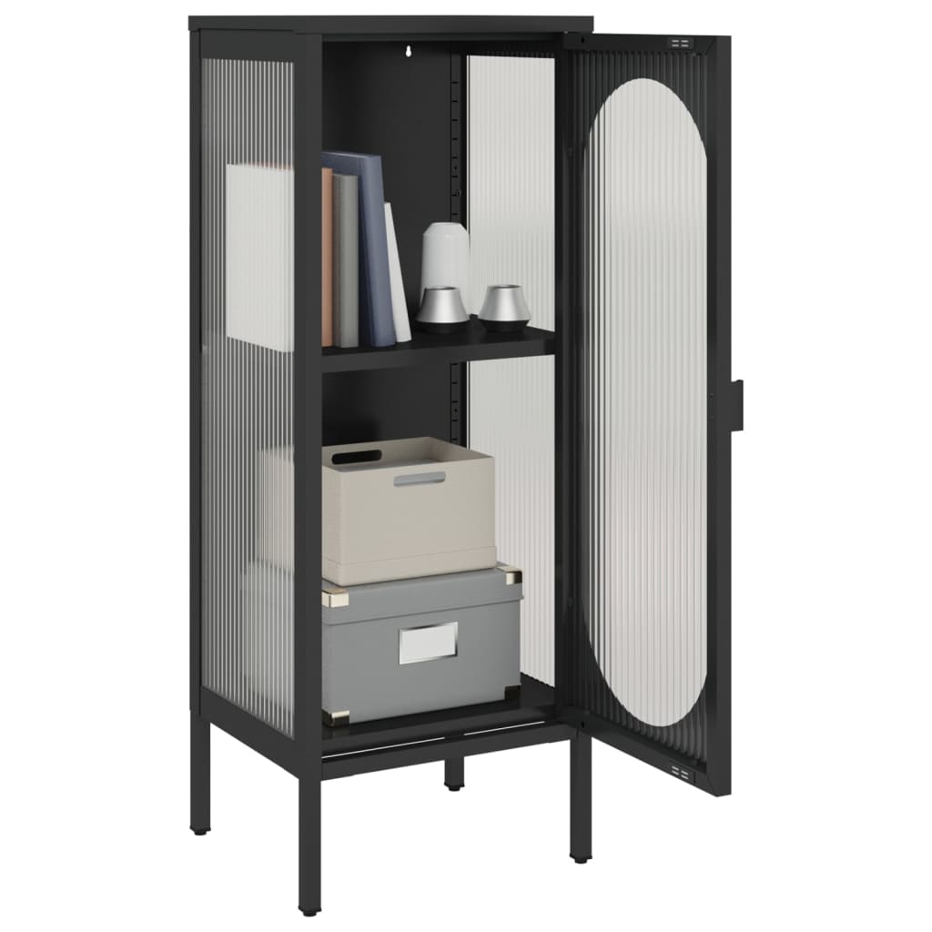 vidaXL Sideboard Black 40x35x105 cm Glass and Steel