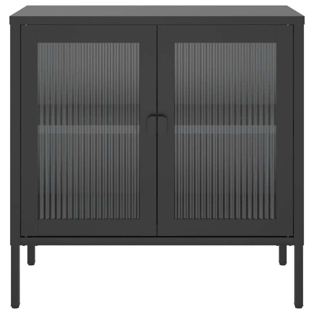 vidaXL Sideboard Black 70x35x70 cm Glass and Steel