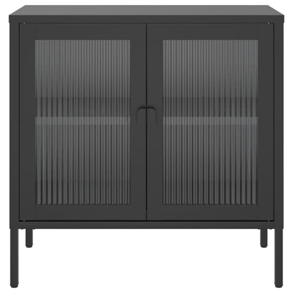 vidaXL Sideboard Black 70x35x70 cm Glass and Steel