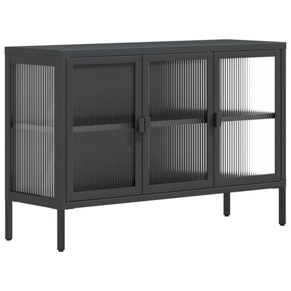 vidaXL Sideboard Black 105x35x70 cm Glass and Steel