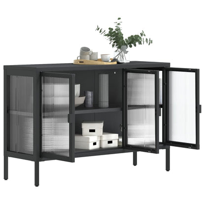 vidaXL Sideboard Black 105x35x70 cm Glass and Steel