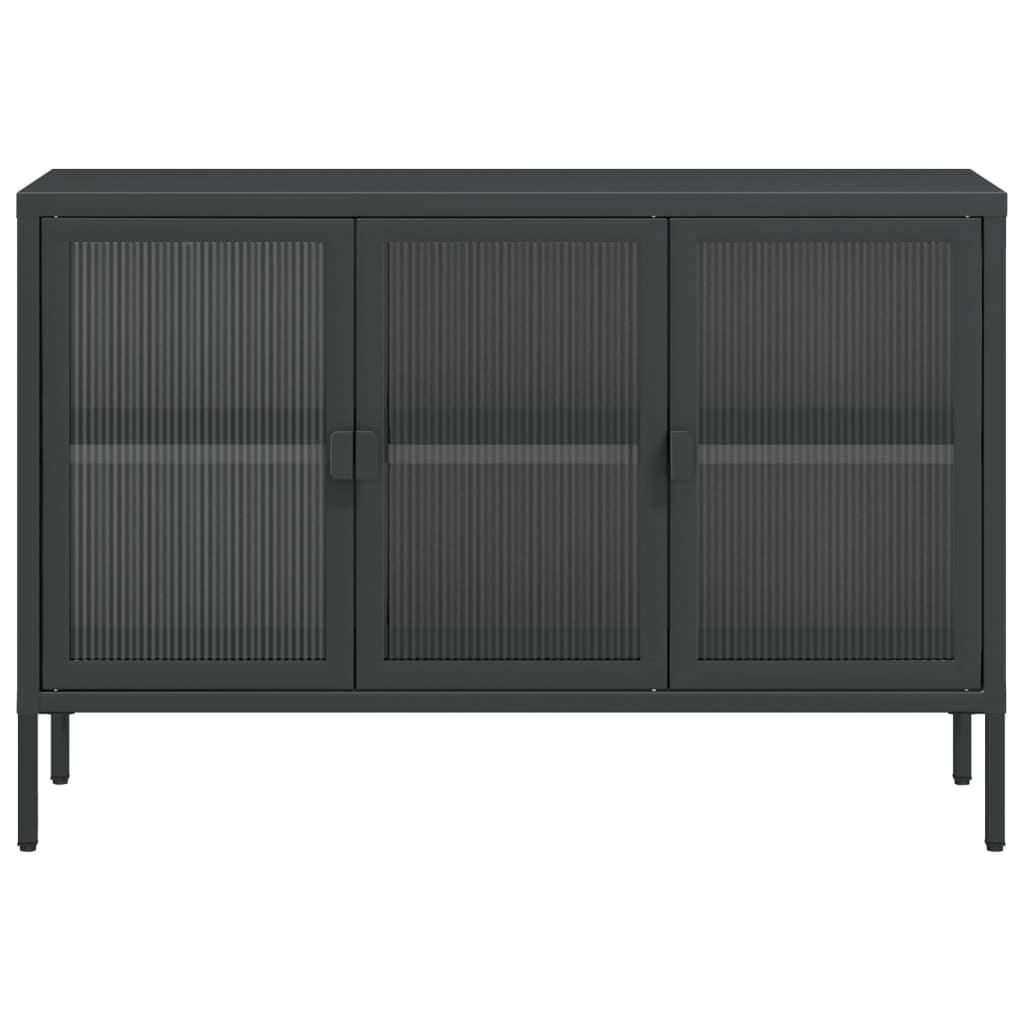 vidaXL Sideboard Black 105x35x70 cm Glass and Steel