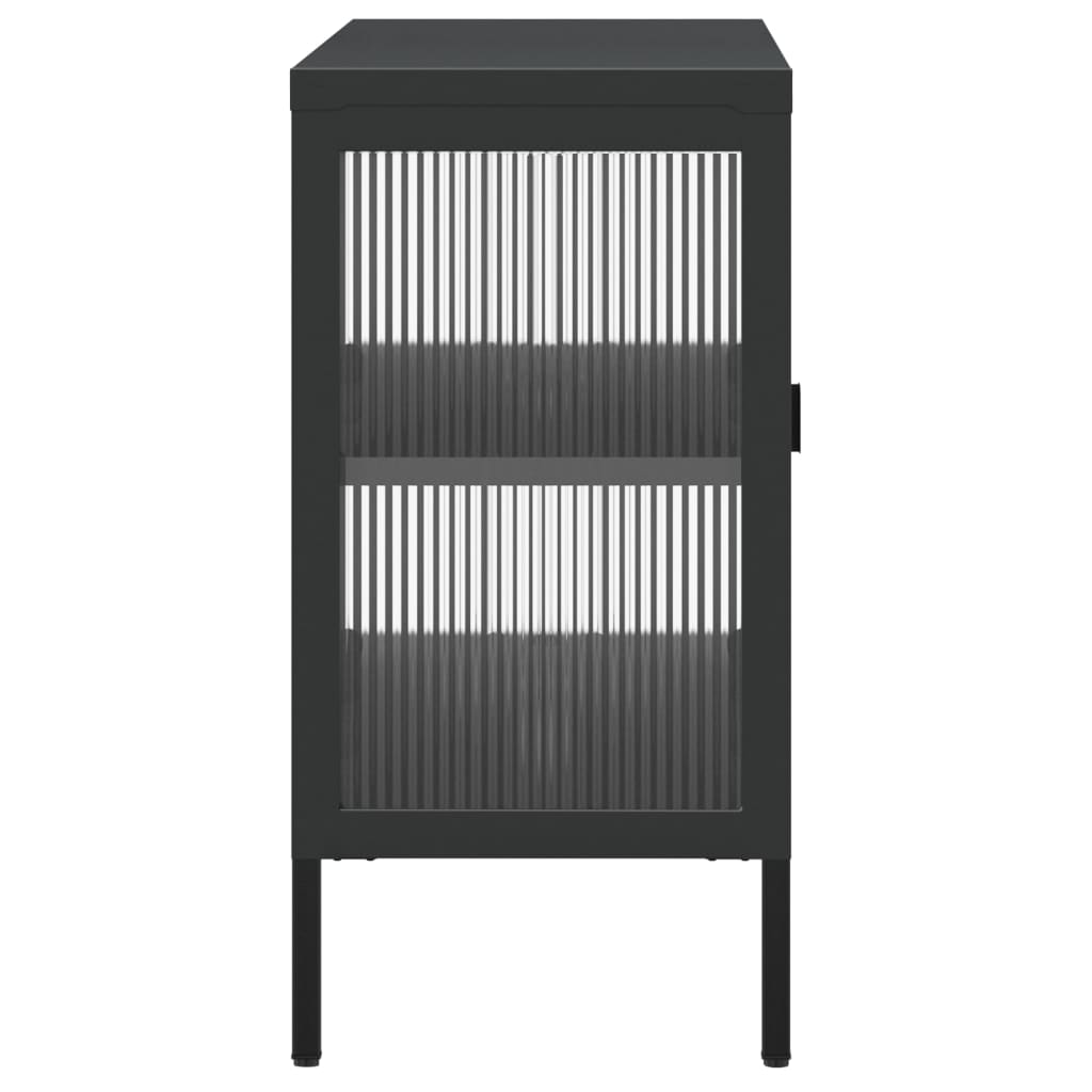 vidaXL Sideboard Black 105x35x70 cm Glass and Steel