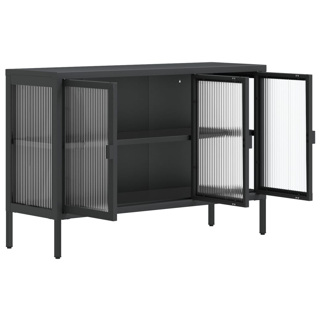 vidaXL Sideboard Black 105x35x70 cm Glass and Steel