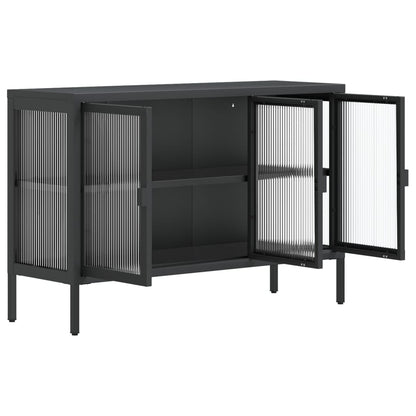 vidaXL Sideboard Black 105x35x70 cm Glass and Steel