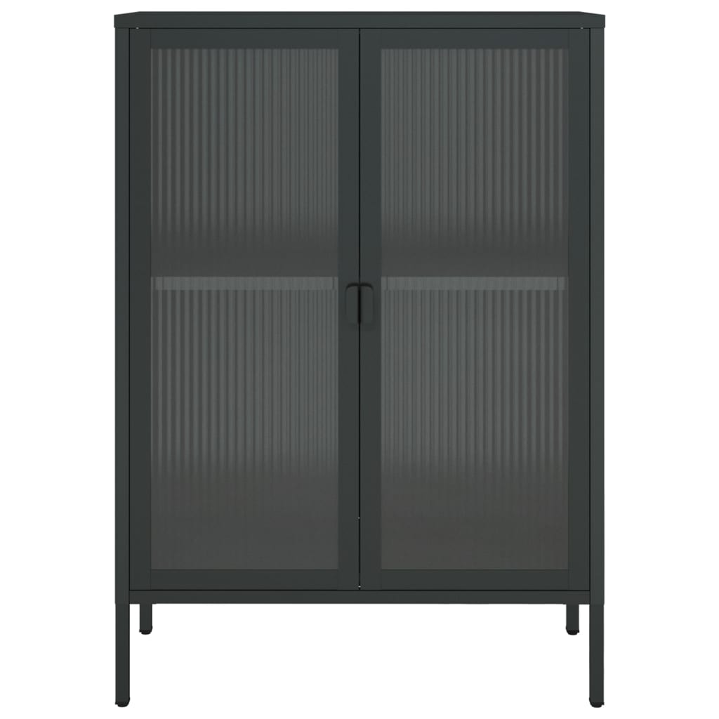 vidaXL Sideboard Black 75x35x105 cm Glass and Steel