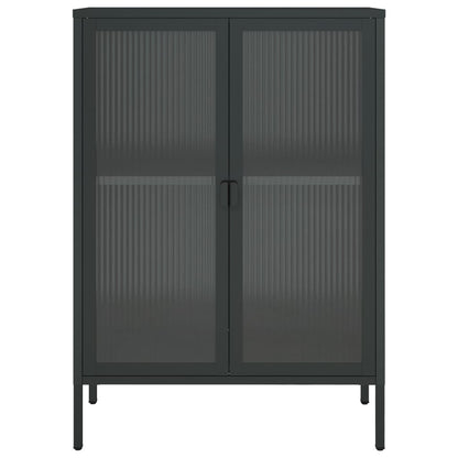 vidaXL Sideboard Black 75x35x105 cm Glass and Steel