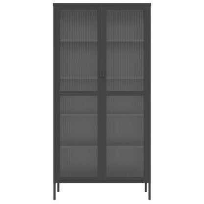 vidaXL Highboard Black 85x40x180 cm Glass and Steel