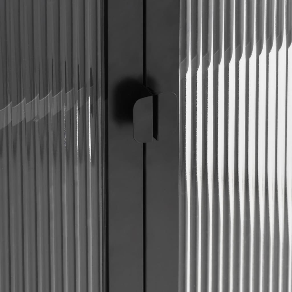 vidaXL Highboard Black 85x40x180 cm Glass and Steel
