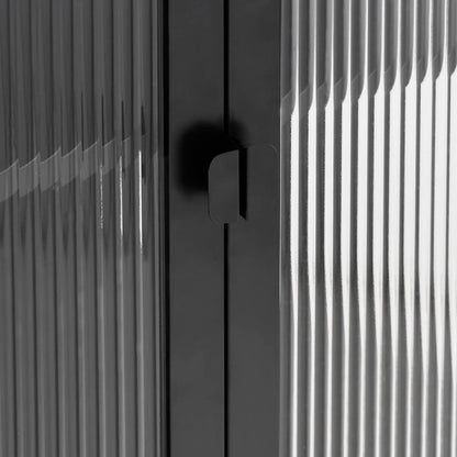 vidaXL Highboard Black 85x40x180 cm Glass and Steel