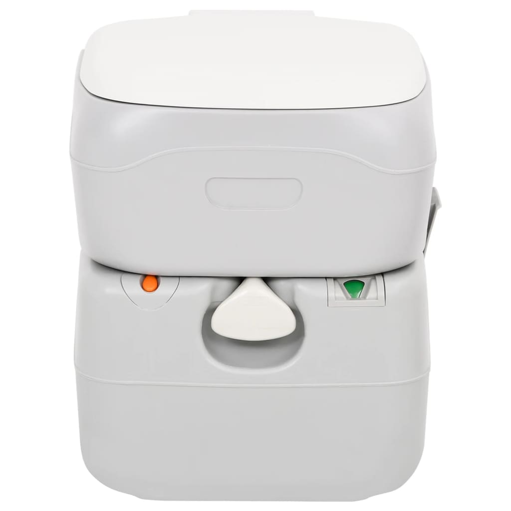 vidaXL Portable Camping Toilet Grey and White 22+12 L HDPE
