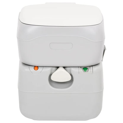 vidaXL Portable Camping Toilet Grey and White 22+12 L HDPE