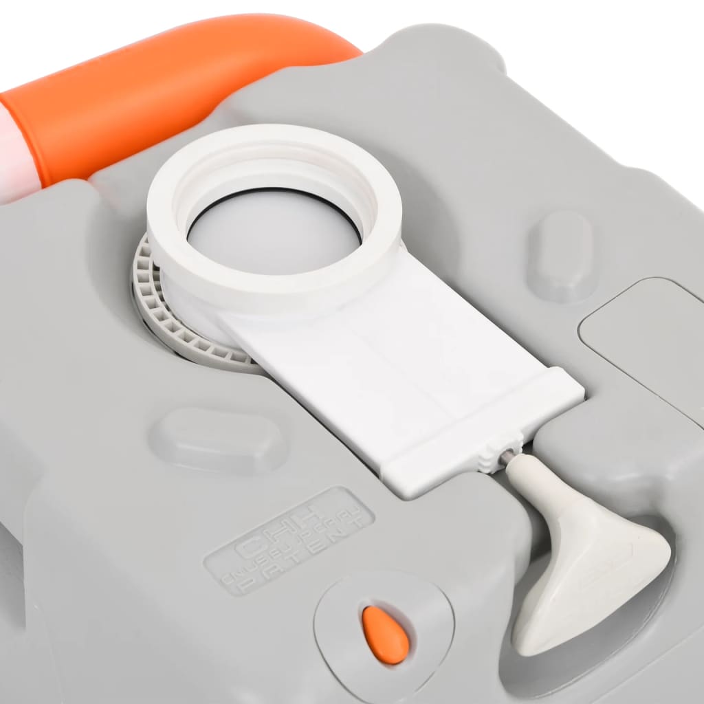 vidaXL Portable Camping Toilet Grey and White 22+12 L HDPE