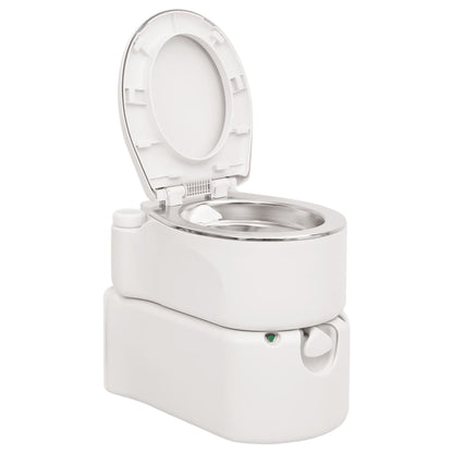 vidaXL Integrated Camping Toilet White 24+17 L HDPE&Steel
