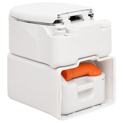 vidaXL Integrated Camping Toilet White 24+17 L HDPE&Steel