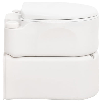 vidaXL Integrated Camping Toilet White 24+17 L HDPE&Enamel