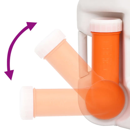 vidaXL Integrated Camping Toilet White 24+17 L HDPE&Enamel