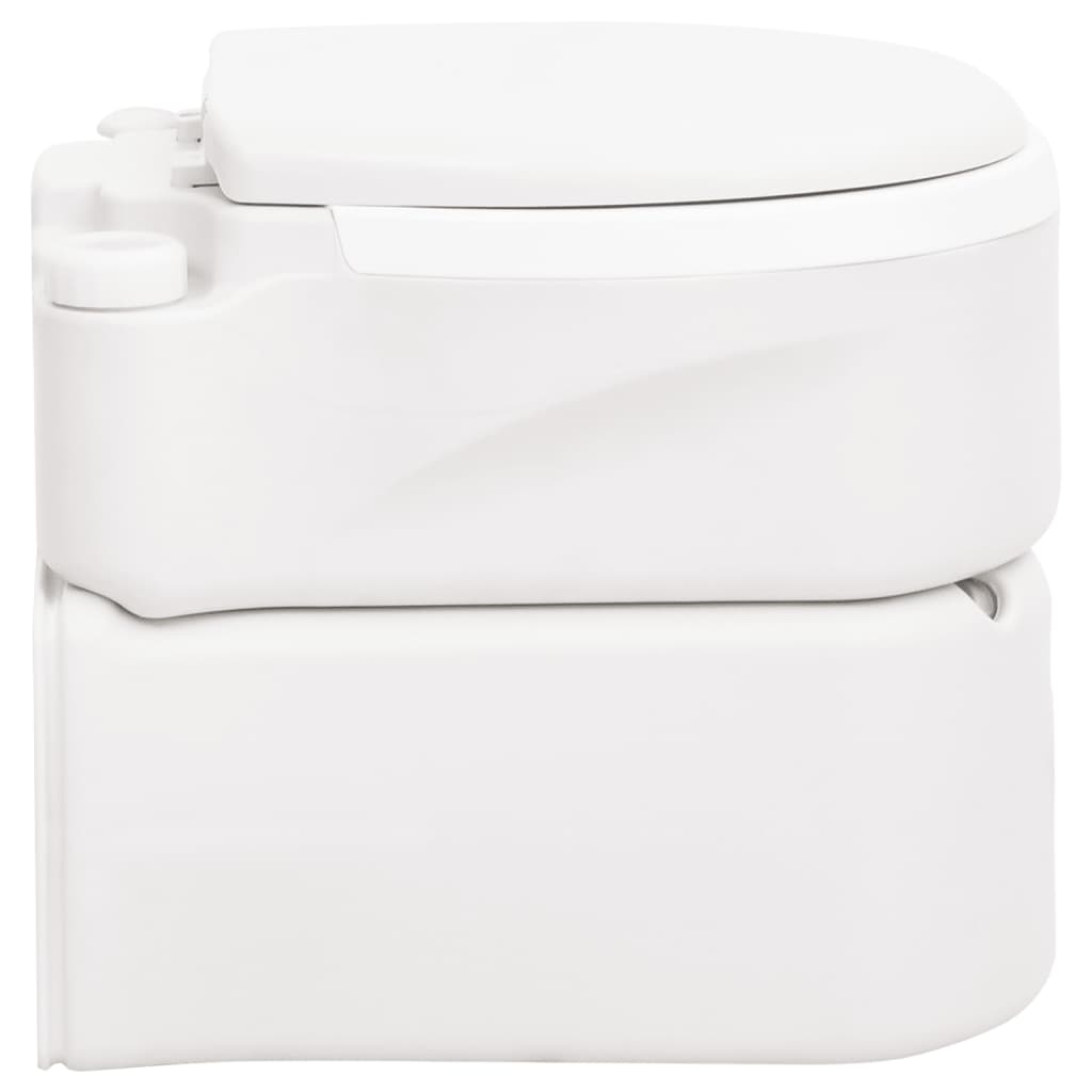 vidaXL Integrated Camping Toilet White 24+17 L HDPE&PP