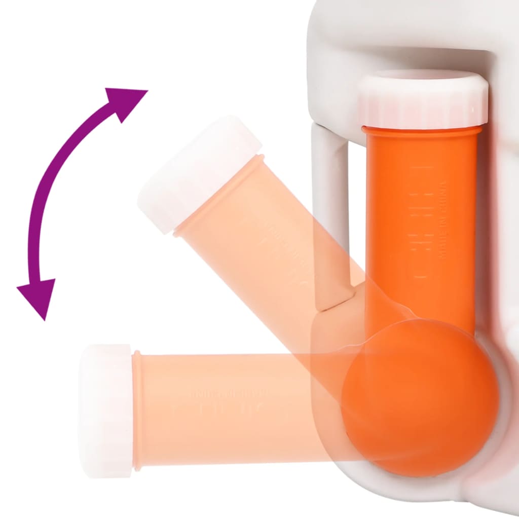 vidaXL Integrated Camping Toilet White 24+17 L HDPE&PP
