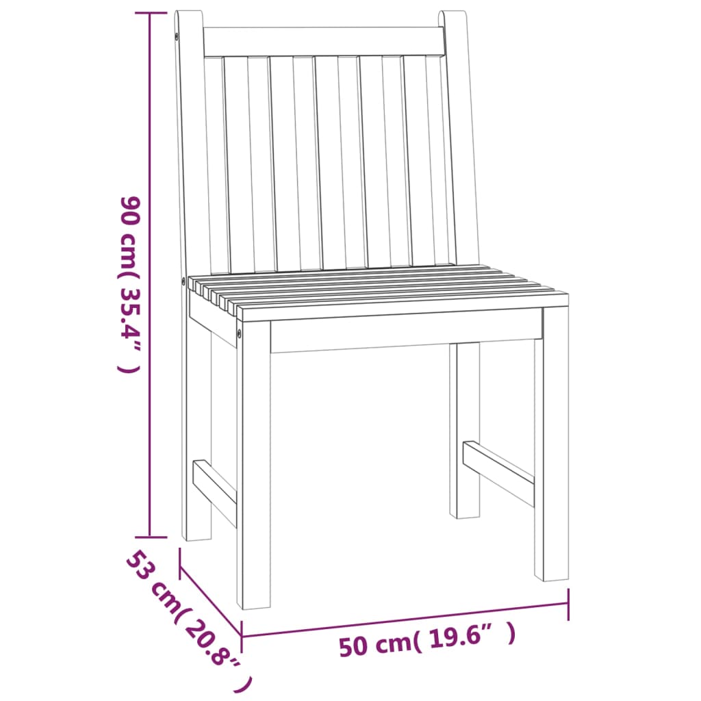 vidaXL 3 Piece Garden Dining Set Solid Wood Teak