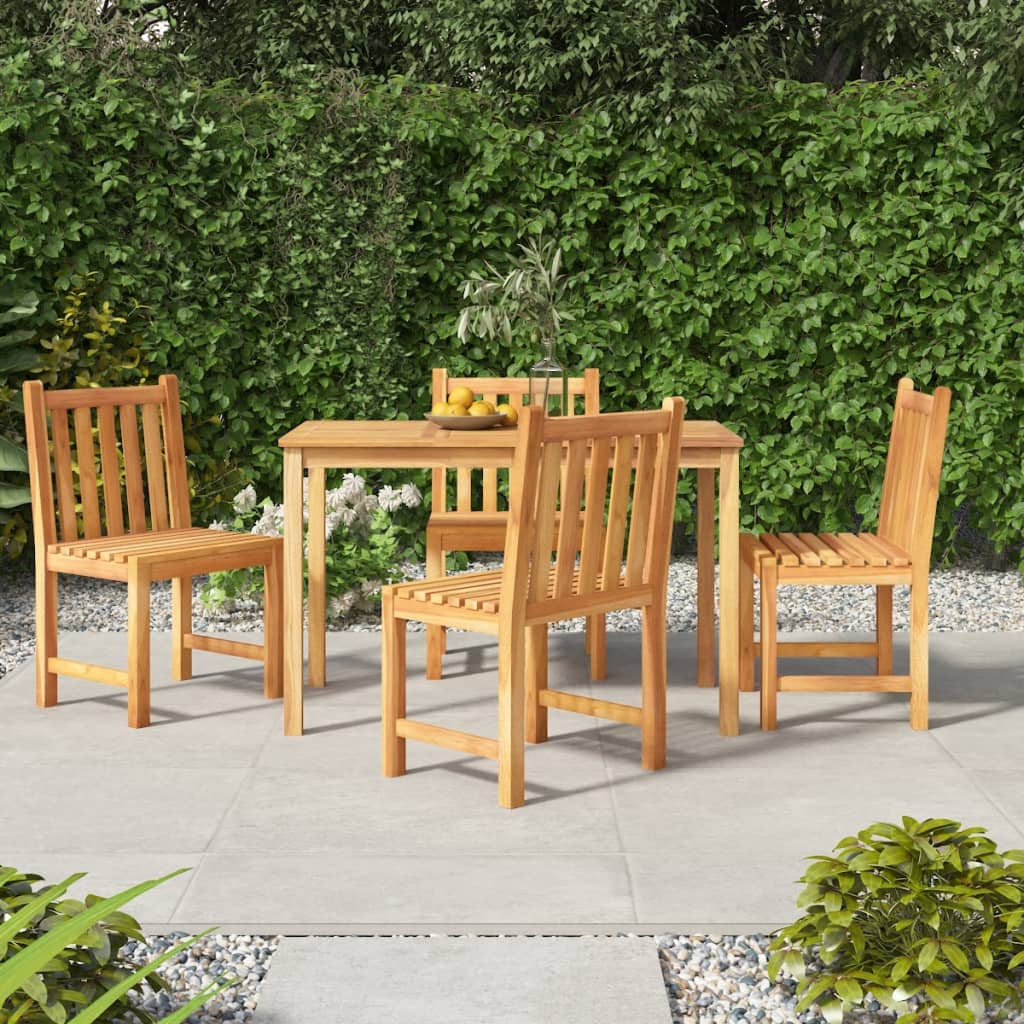 vidaXL 5 Piece Garden Dining Set Solid Wood Teak