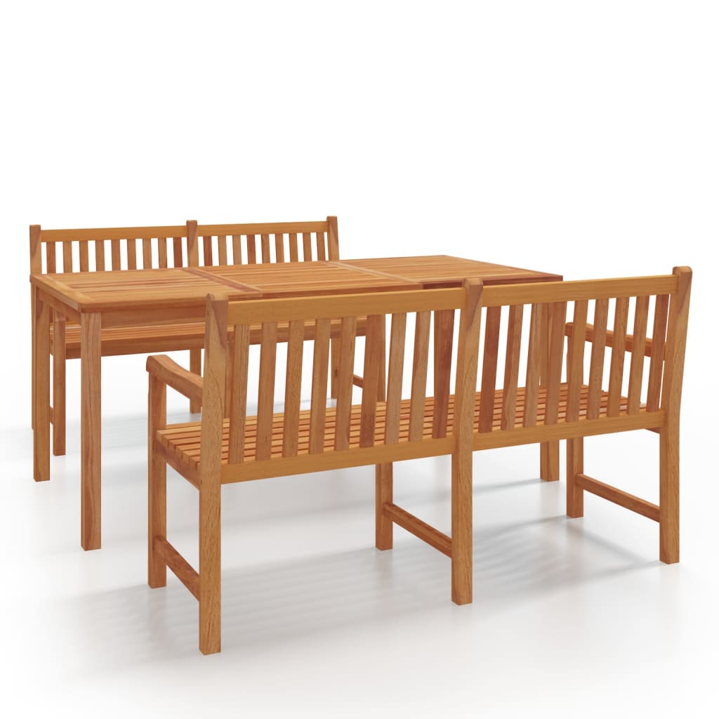 vidaXL Garden Dining Set | Natural Teak | Solid Teak Wood | Large | Durable