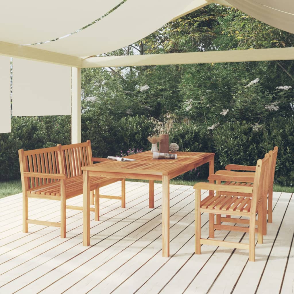 vidaXL Garden Dining Set | Natural Teak | Smooth sanded teak hardwood | Large