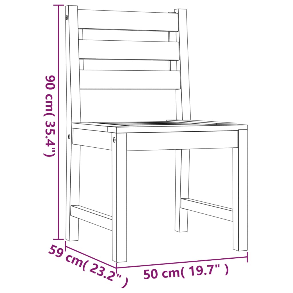 vidaXL Garden Dining Set | Teak | Solid teak wood | Medium