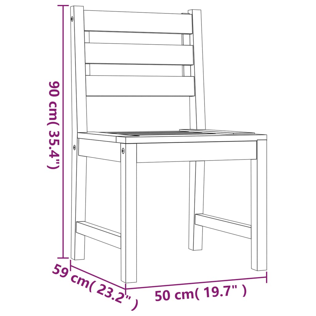 vidaXL Garden Dining Set | Teak | Solid teak wood | 3 piece set