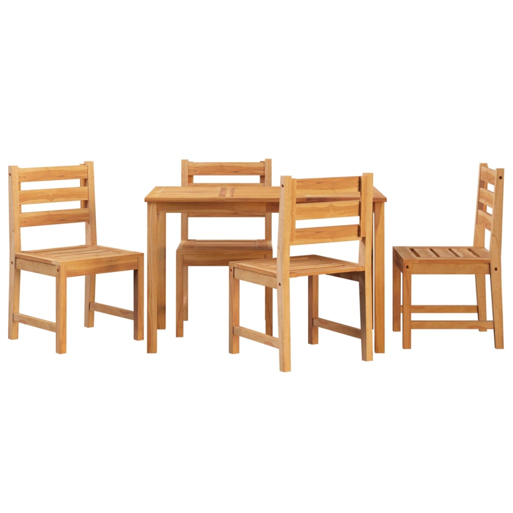 vidaXL 5 Piece Garden Dining Set Solid Wood Teak