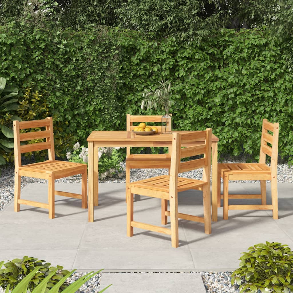 vidaXL 5 Piece Garden Dining Set Solid Wood Teak