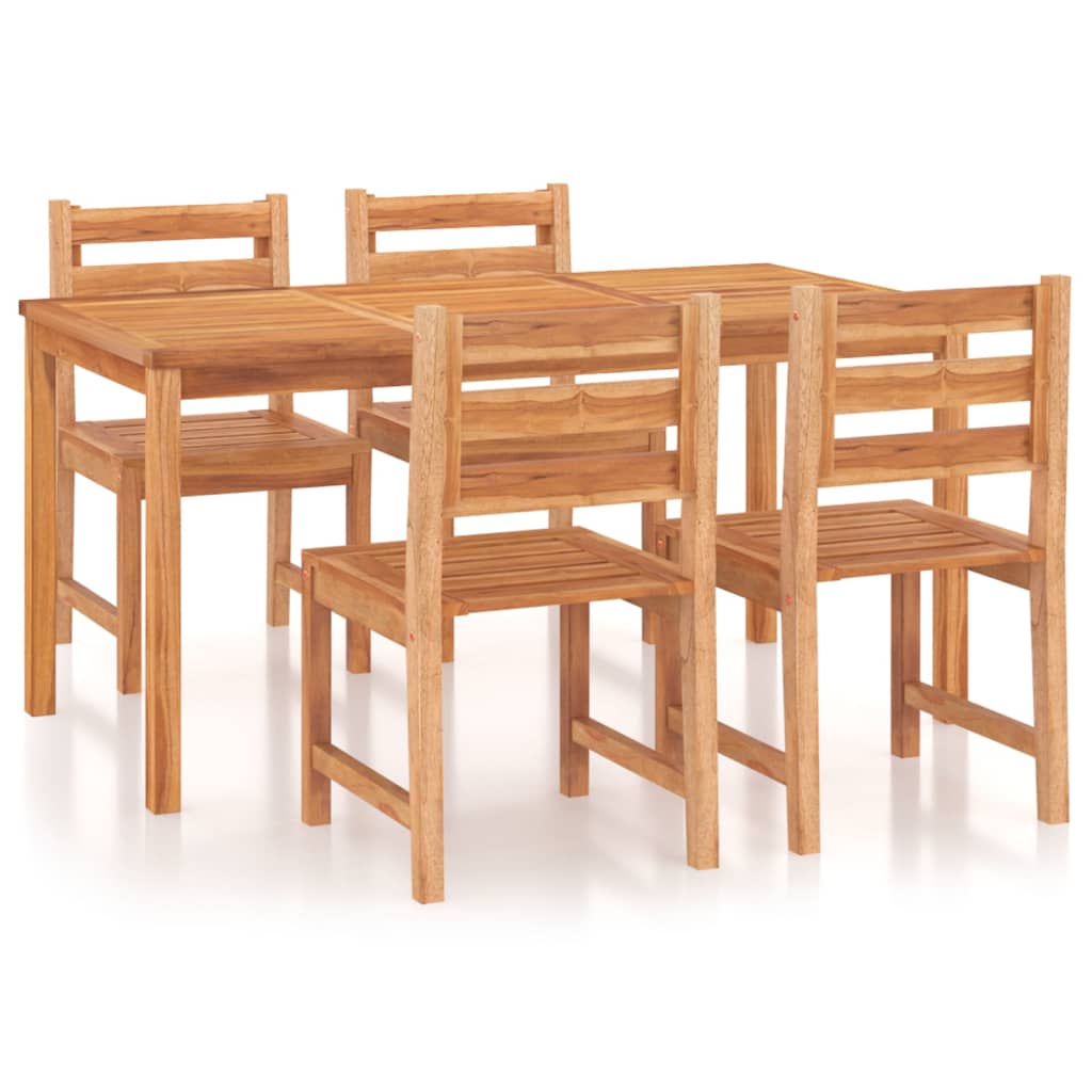 vidaXL Garden Dining Set | Natural Wood | Solid Teak Wood | Standard | Durable