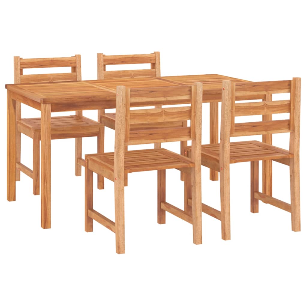 vidaXL Garden Dining Set | Natural Wood | Solid Teak Wood | Standard | Durable