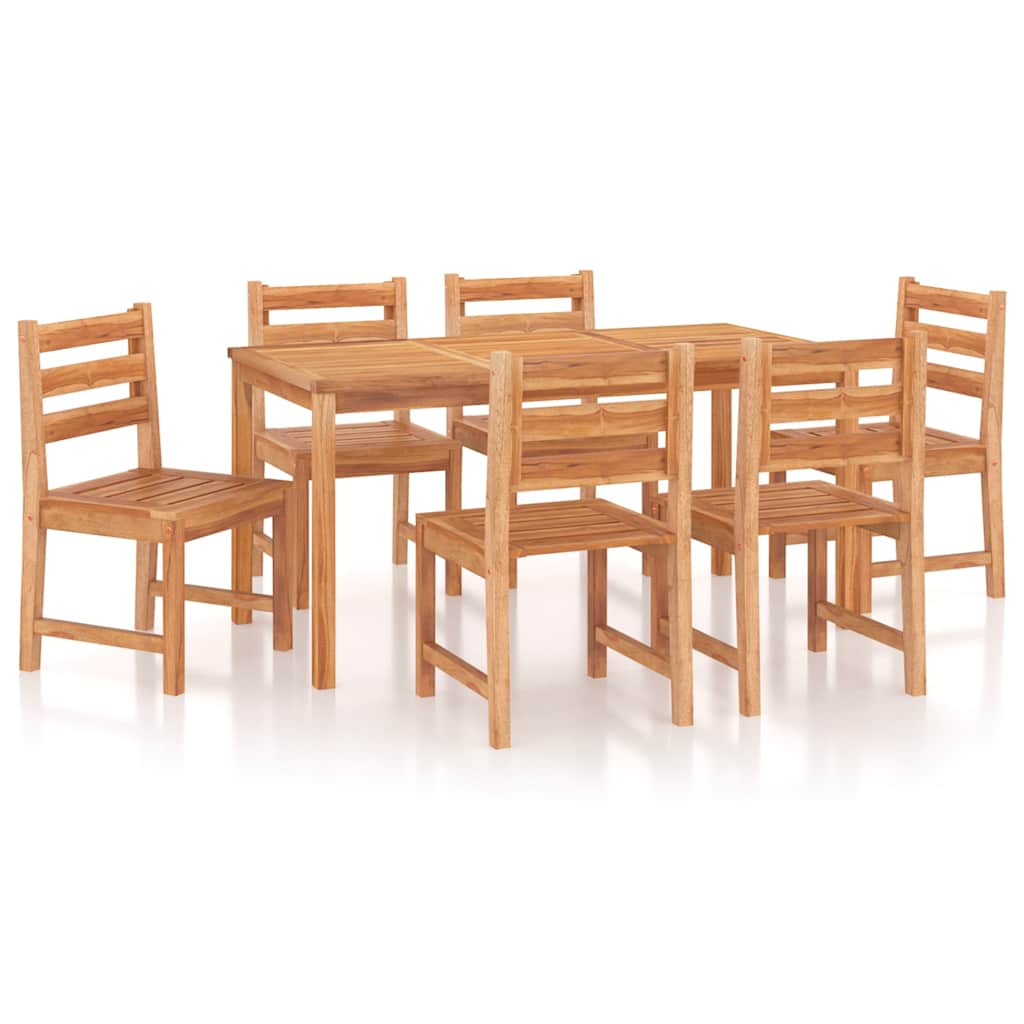 vidaXL Garden Dining Set | Natural Teak | Solid Teak Wood | 6 Seater | Durable