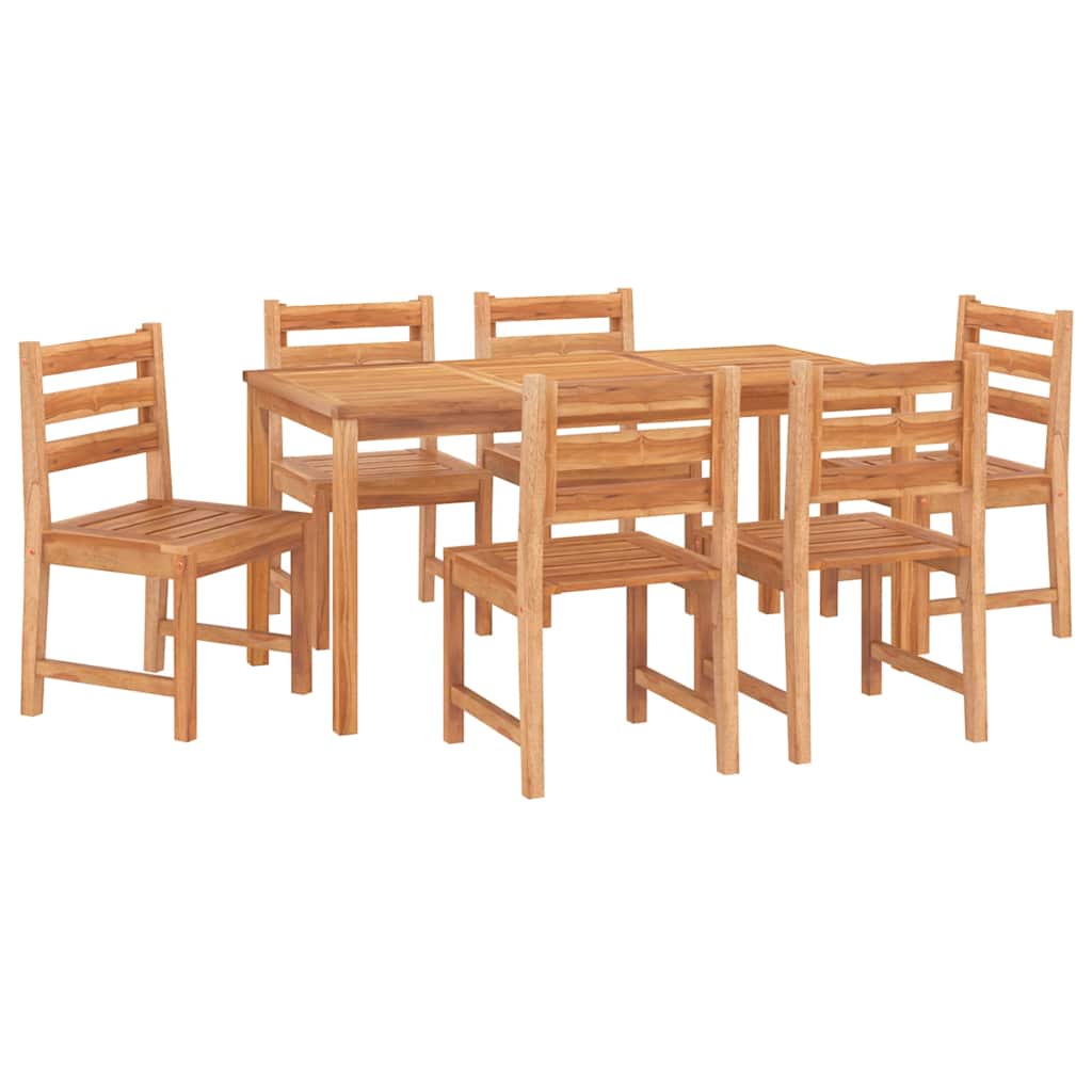 vidaXL Garden Dining Set | Natural Teak | Solid Teak Wood | 6 Seater | Durable