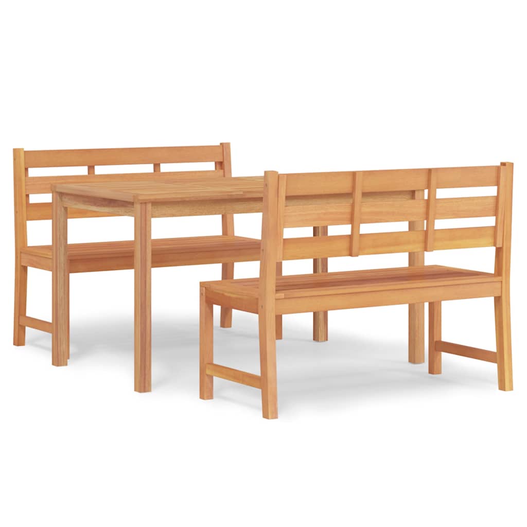 vidaXL 3 Piece Garden Dining Set Solid Wood Teak