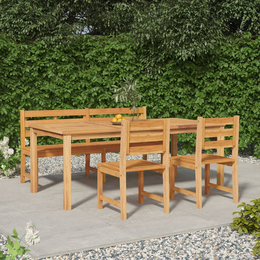 vidaXL 4 Piece Garden Dining Set Solid Wood Teak