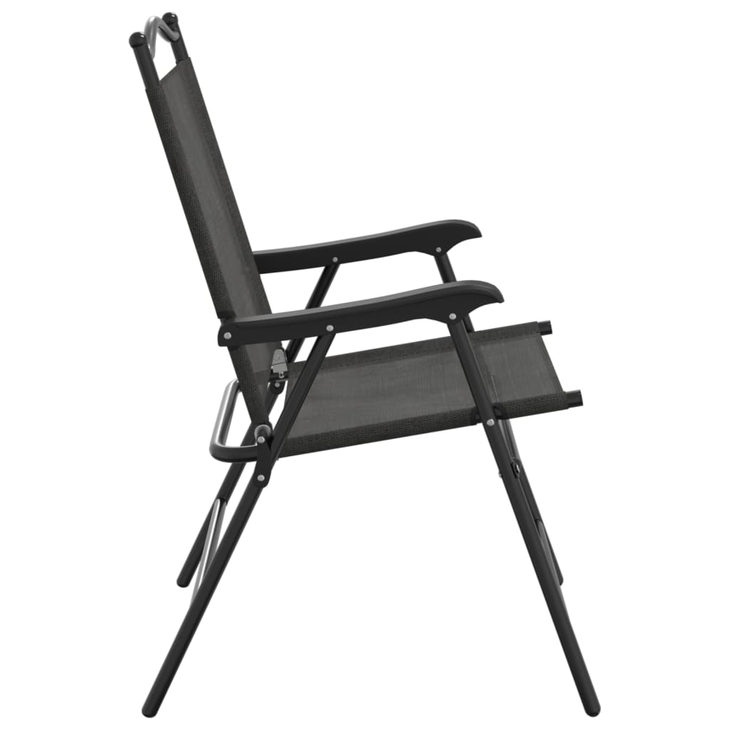 vidaXL Folding Chairs 4 pcs Melange Grey Steel and Textilene