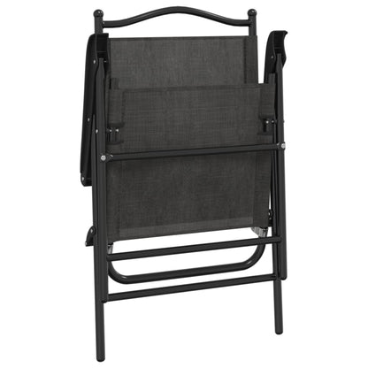 vidaXL Folding Chairs 4 pcs Melange Grey Steel and Textilene