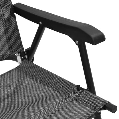 vidaXL Folding Chairs 4 pcs Melange Grey Steel and Textilene